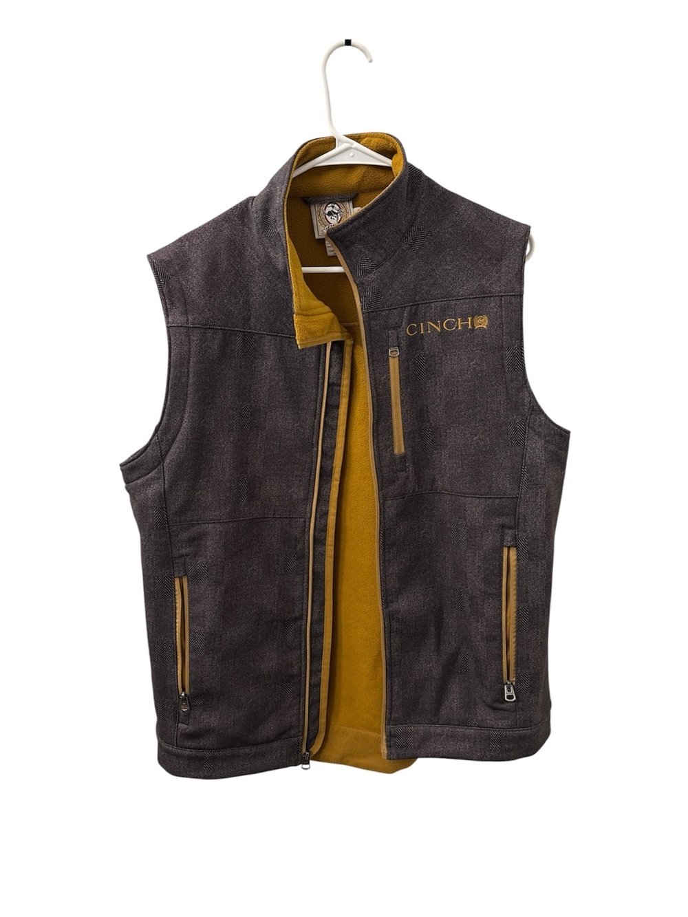 CINCH MEN'S HERRINGBONE CONCEALED CARRY CHARCOAL VEST